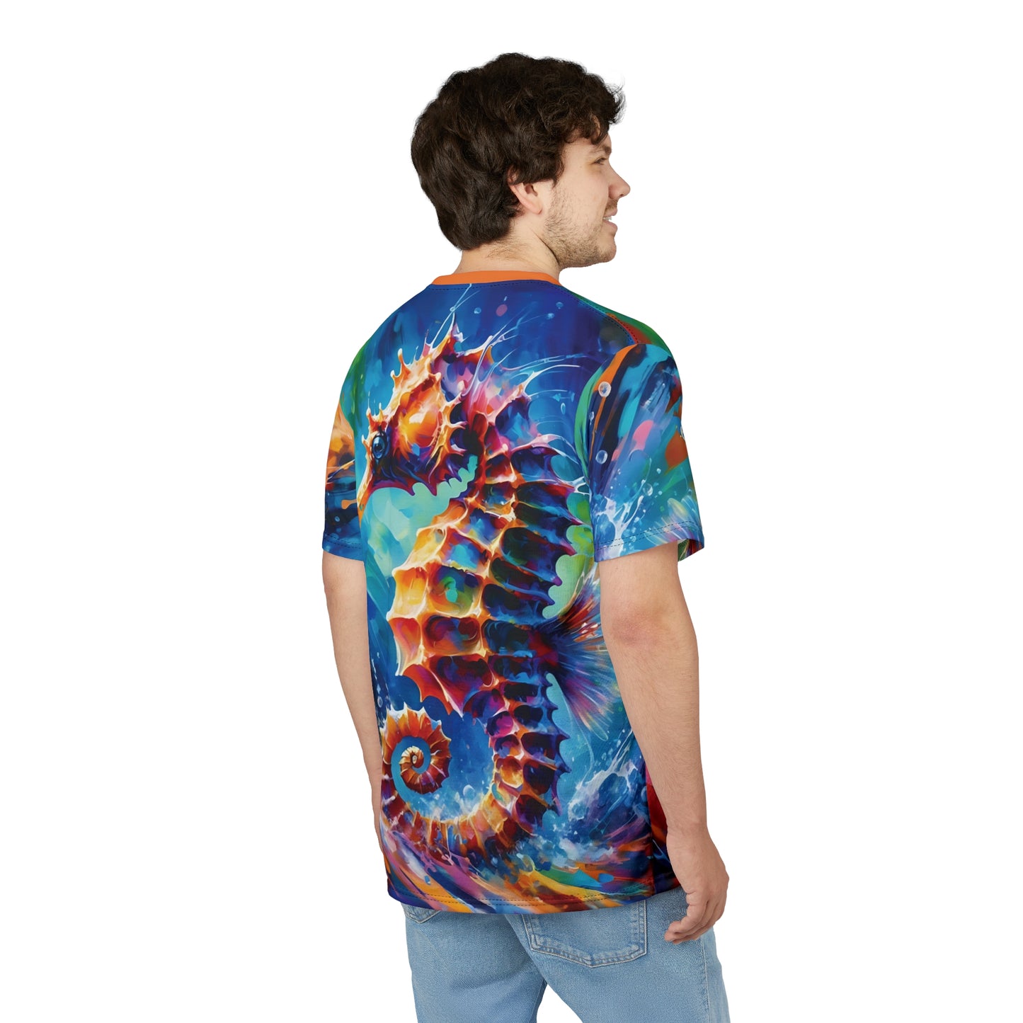 Expressionist Seahorse Unisex Cut & Sew All Over Print Tee