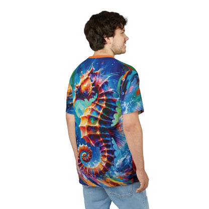Expressionist Seahorse Unisex Cut & Sew All Over Print Tee