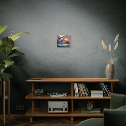 Canvas Wall Art - Flamingo Colorful Expressionist Style Print
