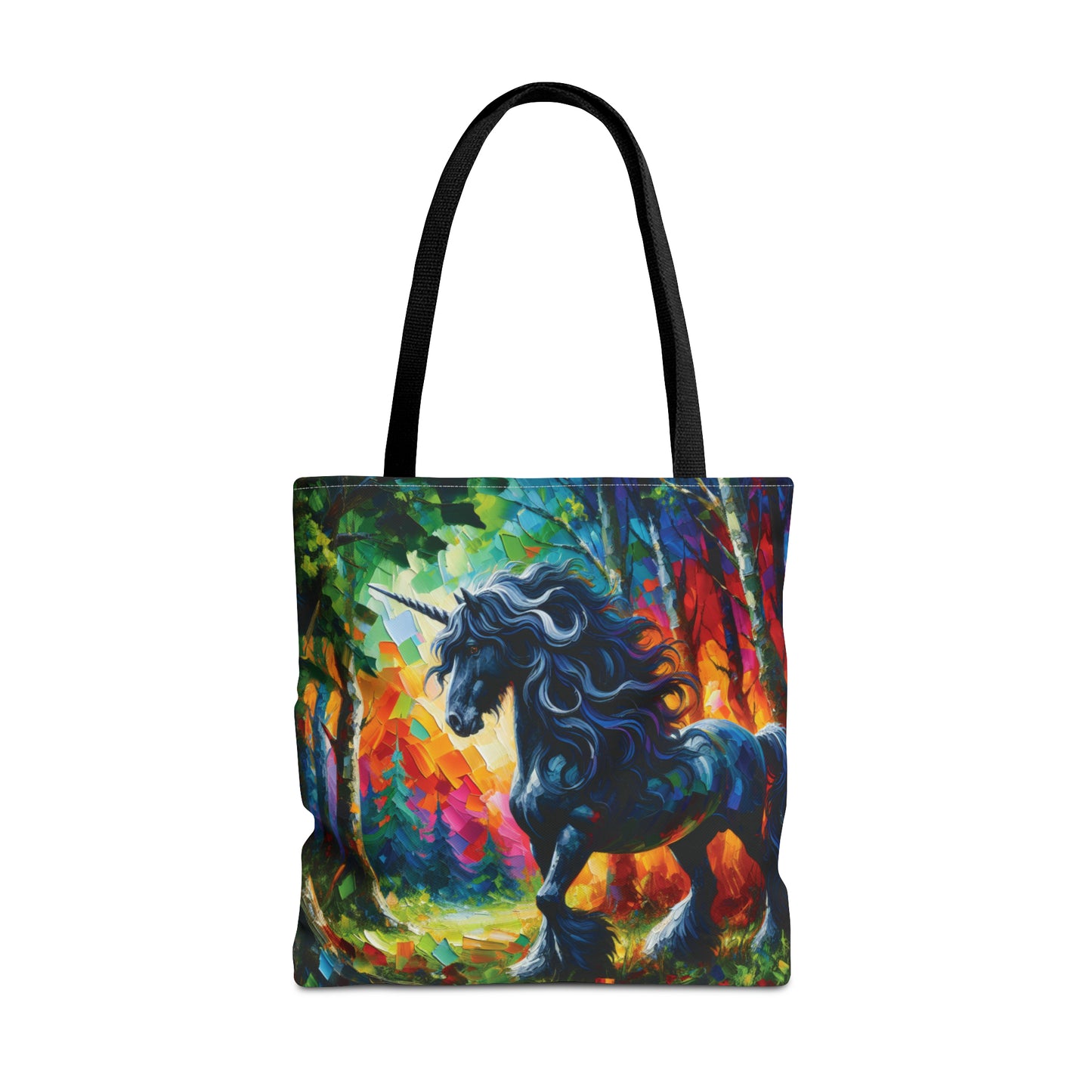 Elegant Black Stallion Unicorn - Tote Bag