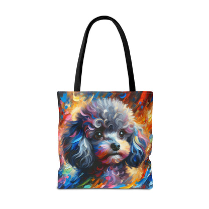 Silver Poodle Pup Tote Bag