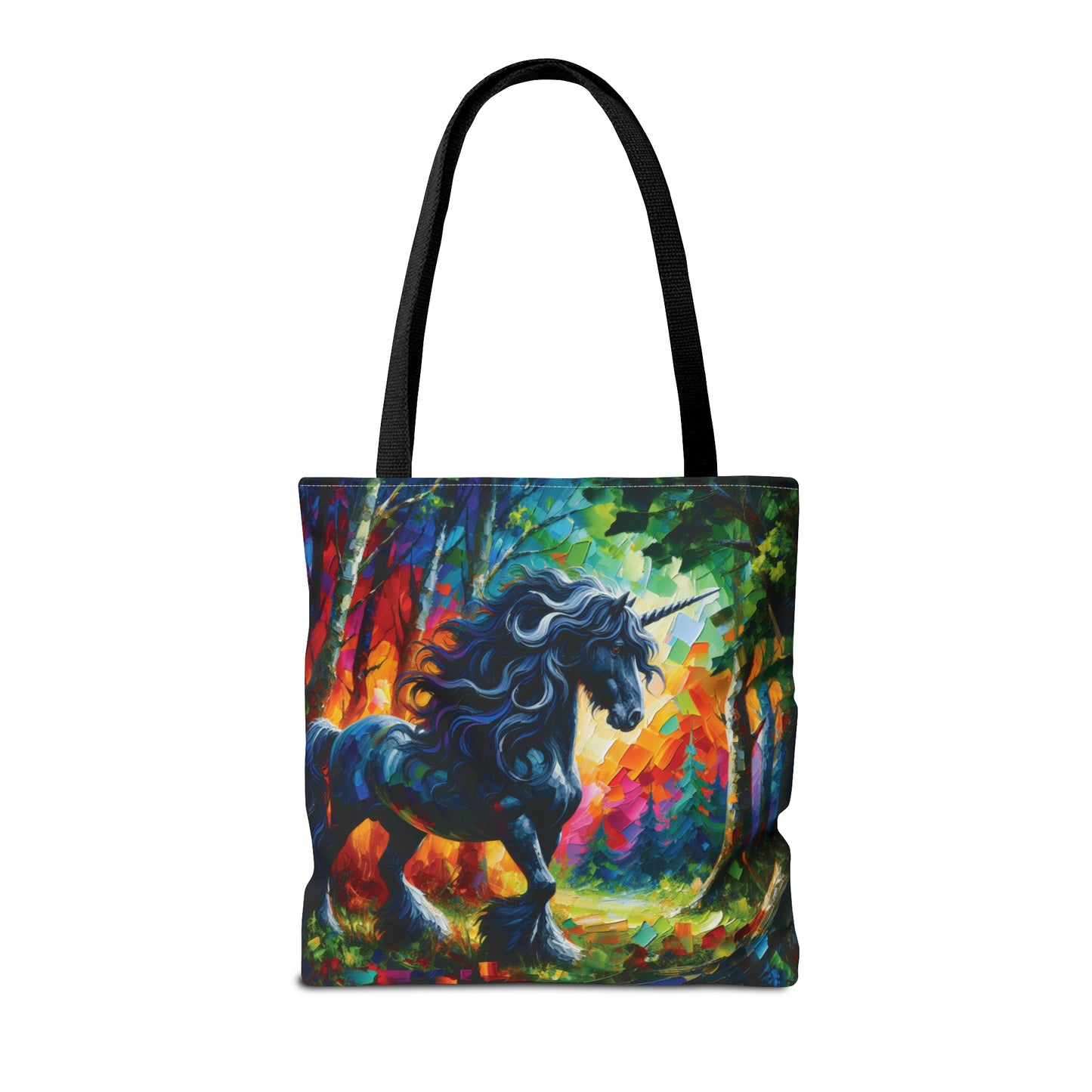 Elegant Black Stallion Unicorn - Tote Bag