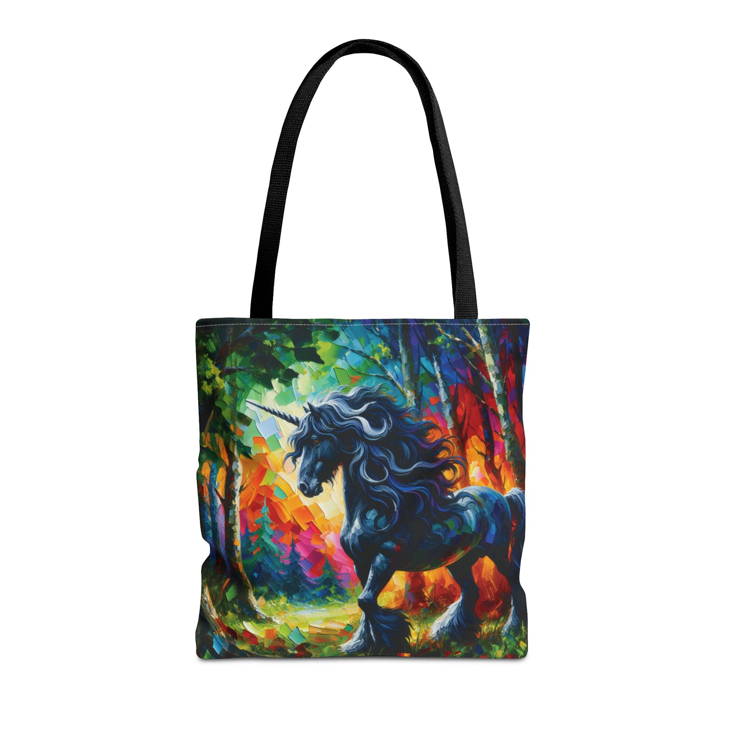 Elegant Black Stallion Unicorn - Tote Bag