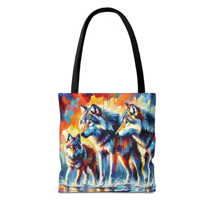 Reigning Wolves - Impressionist Art Style Tote Bag