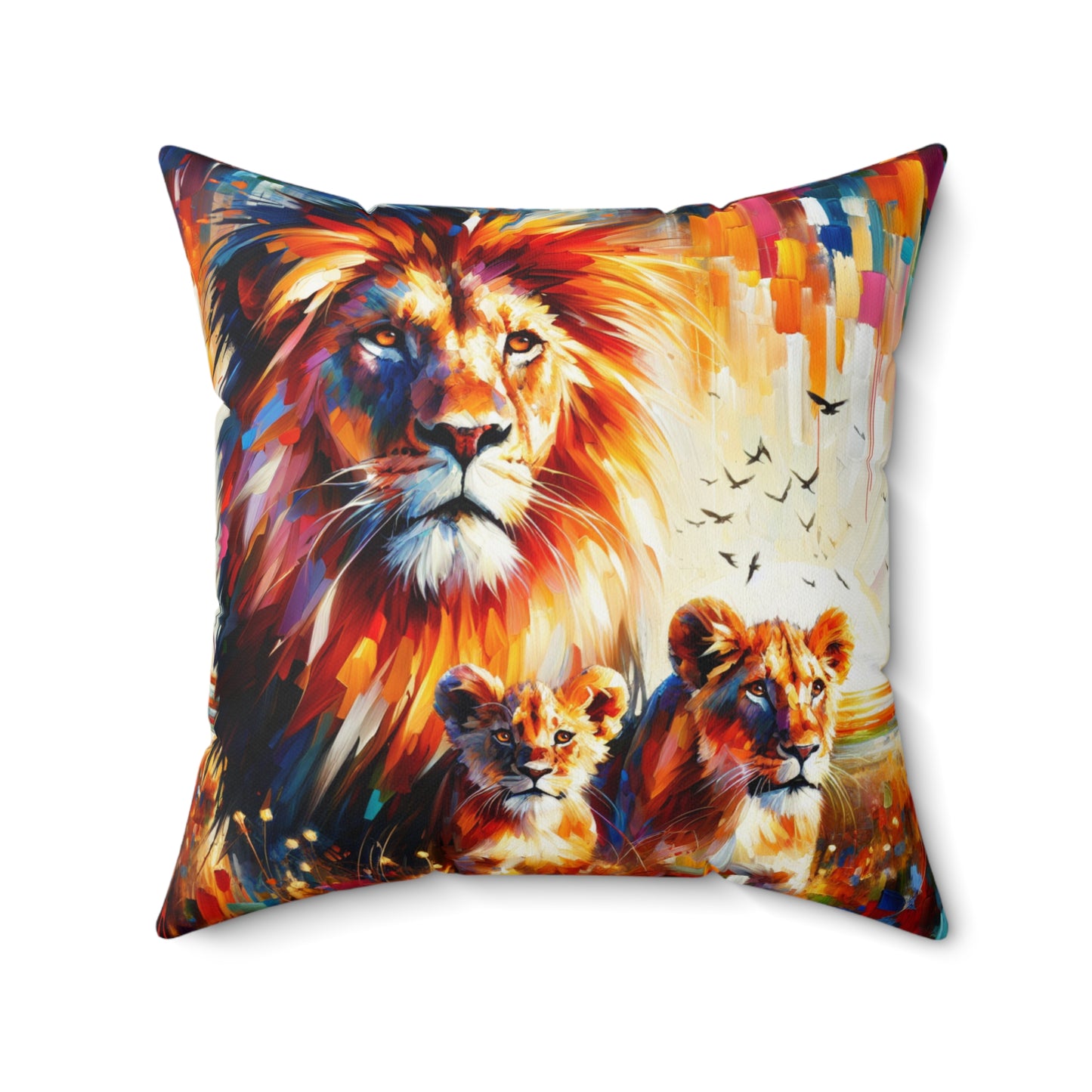 Lion Family - Square Pillow