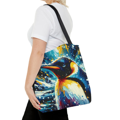 Emperor Penguin in Snowfall - Tote Bag