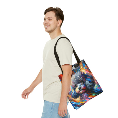 Silver Poodle Pup Tote Bag