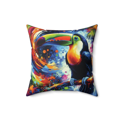 Colorful Toucan - Square Pillow