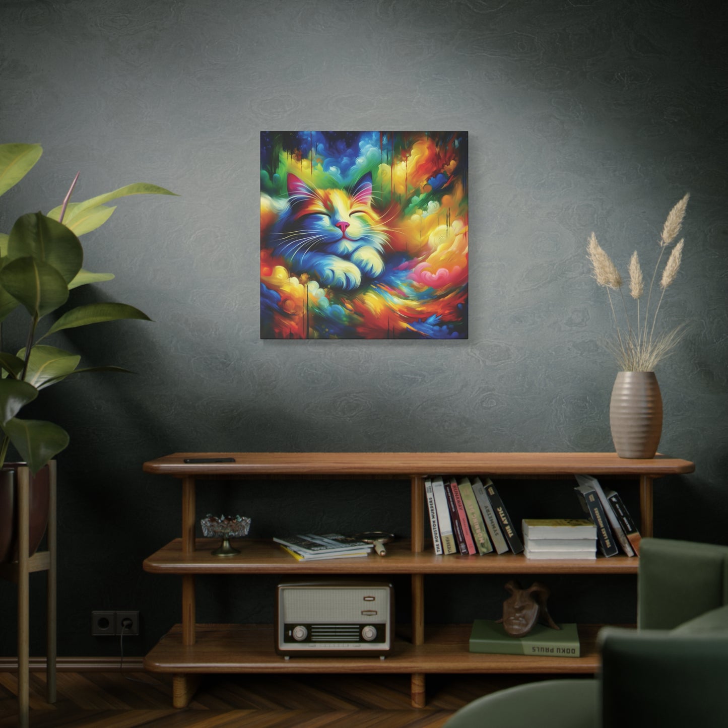 Canvas Wall Art - Blissful Calico - Modern Expressionist Art Style