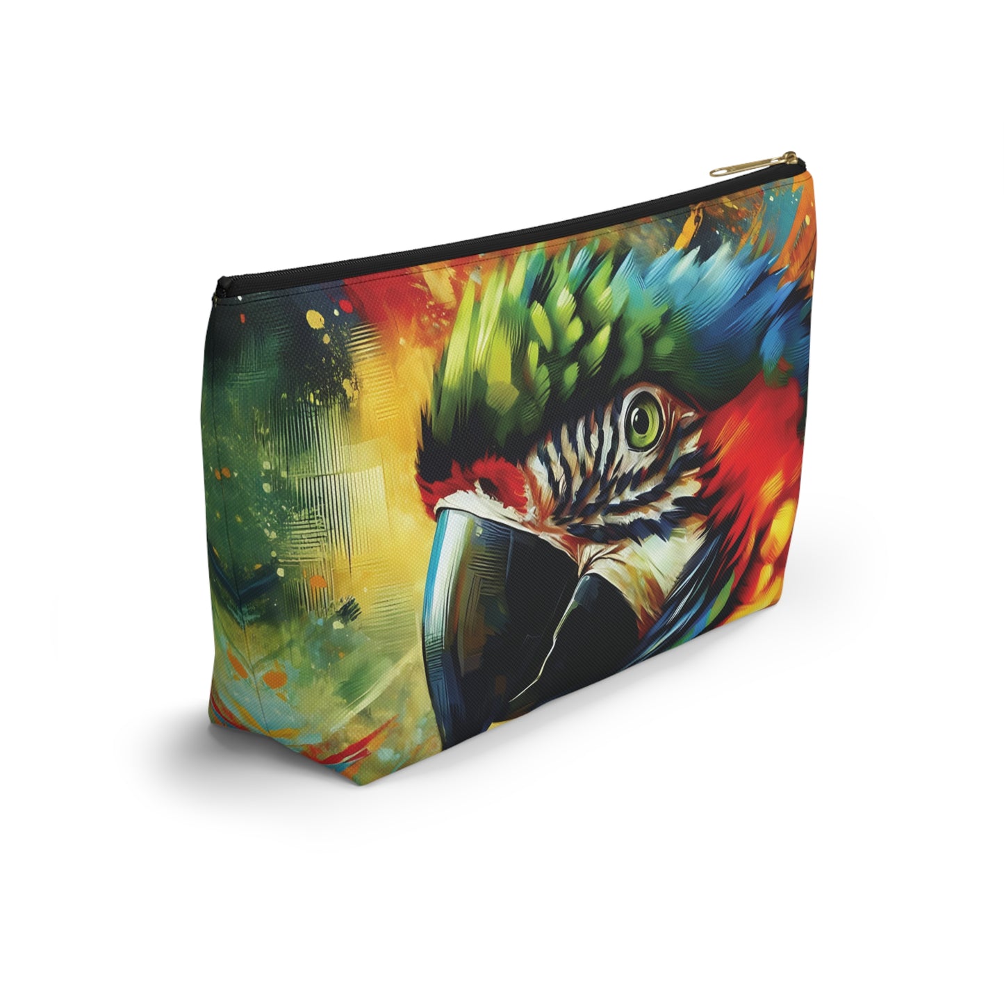 Scarlet Macaw T-bottom Pouch | Perfect for Parrot Lovers, Gift for Pet Owners, Travel Accessory, Makeup Bag, Organizer
