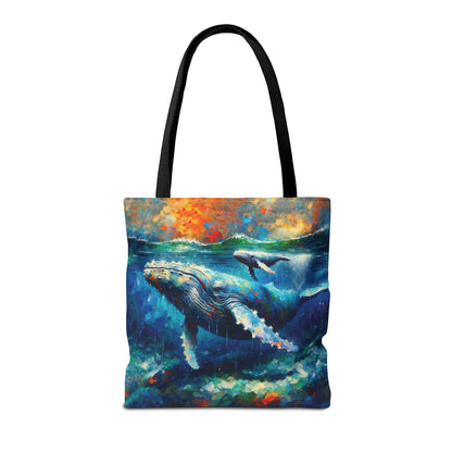 Humpback Whale and Calf - Tote Bag