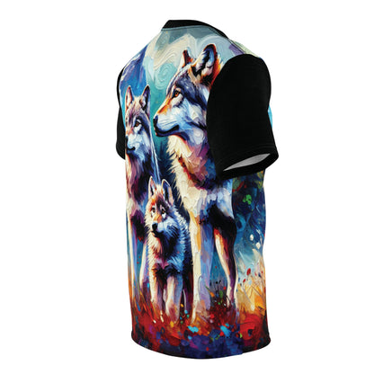Gray Wolf Family Unisex Cut & Sew All Over Print Tee