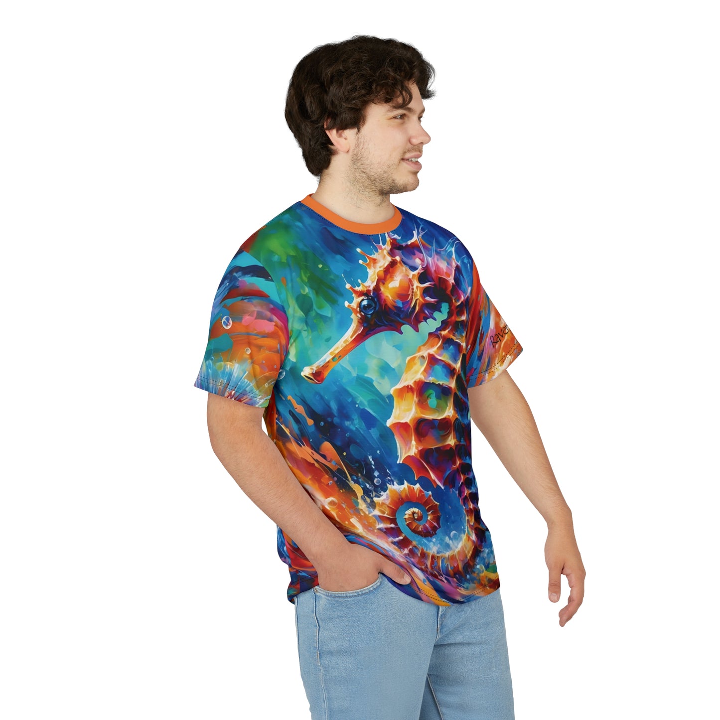 Expressionist Seahorse Unisex Cut & Sew All Over Print Tee
