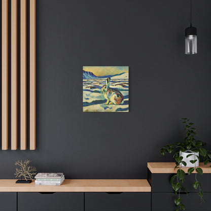 Arctic Hare on the Tundra, Expressionist Style Canvas Art Print
