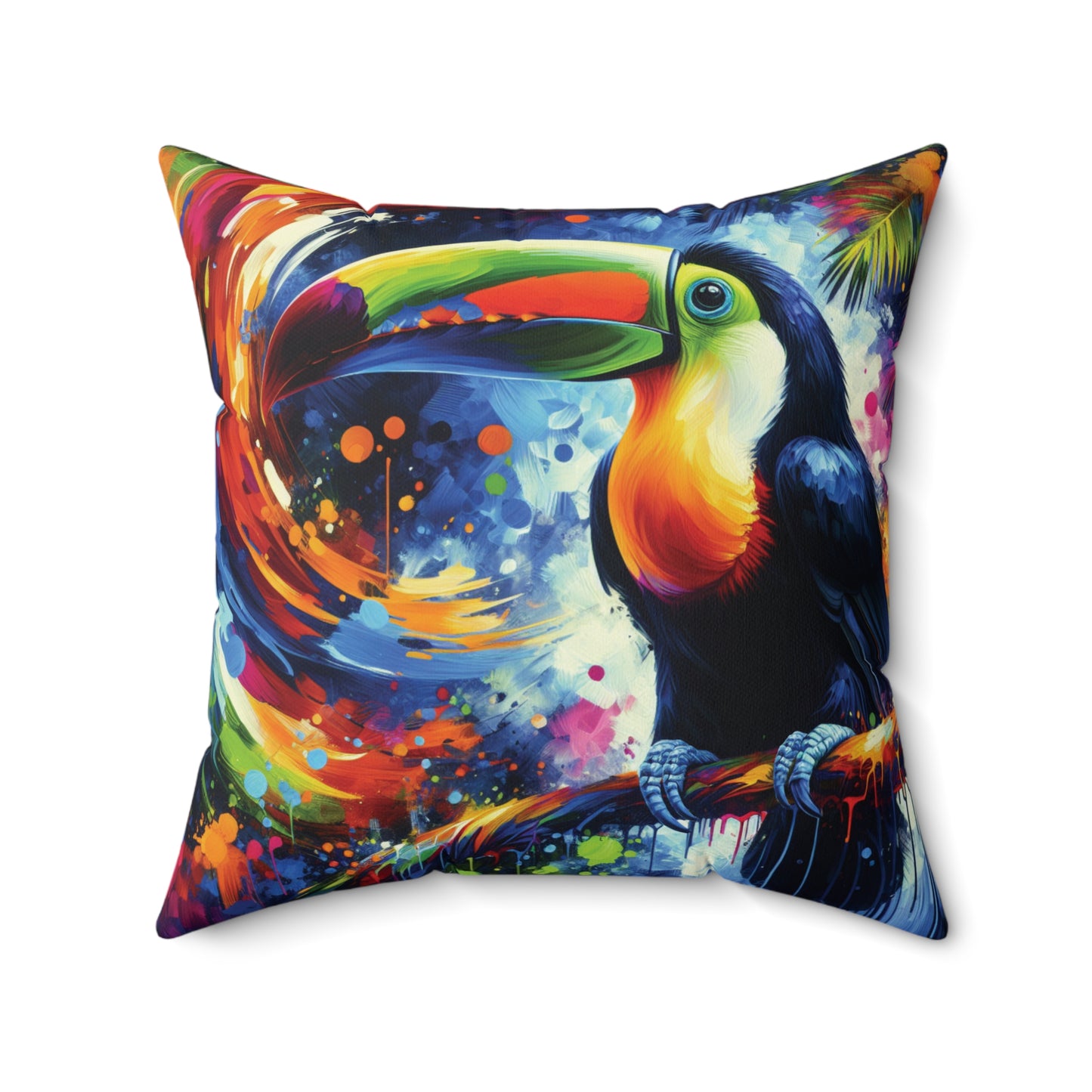 Colorful Toucan - Square Pillow