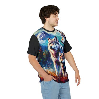 Gray Wolf Family Unisex Cut & Sew All Over Print Tee