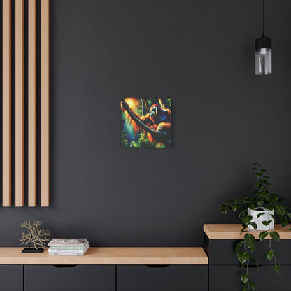Orangutan in Tree Expressionist Canvas Art Print