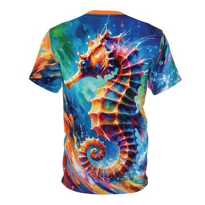 Expressionist Seahorse Unisex Cut & Sew All Over Print Tee