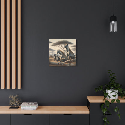 Hyena Family Canvas Art Print