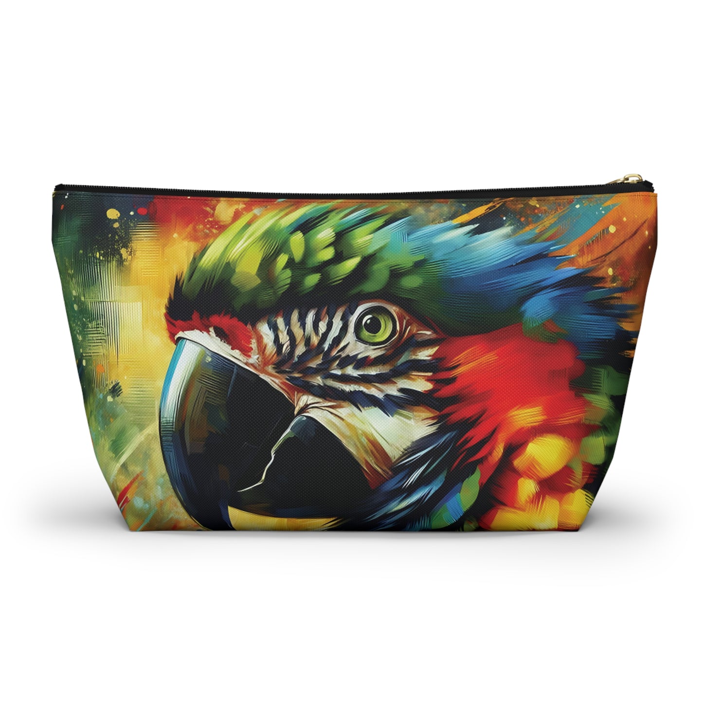Scarlet Macaw T-bottom Pouch | Perfect for Parrot Lovers, Gift for Pet Owners, Travel Accessory, Makeup Bag, Organizer
