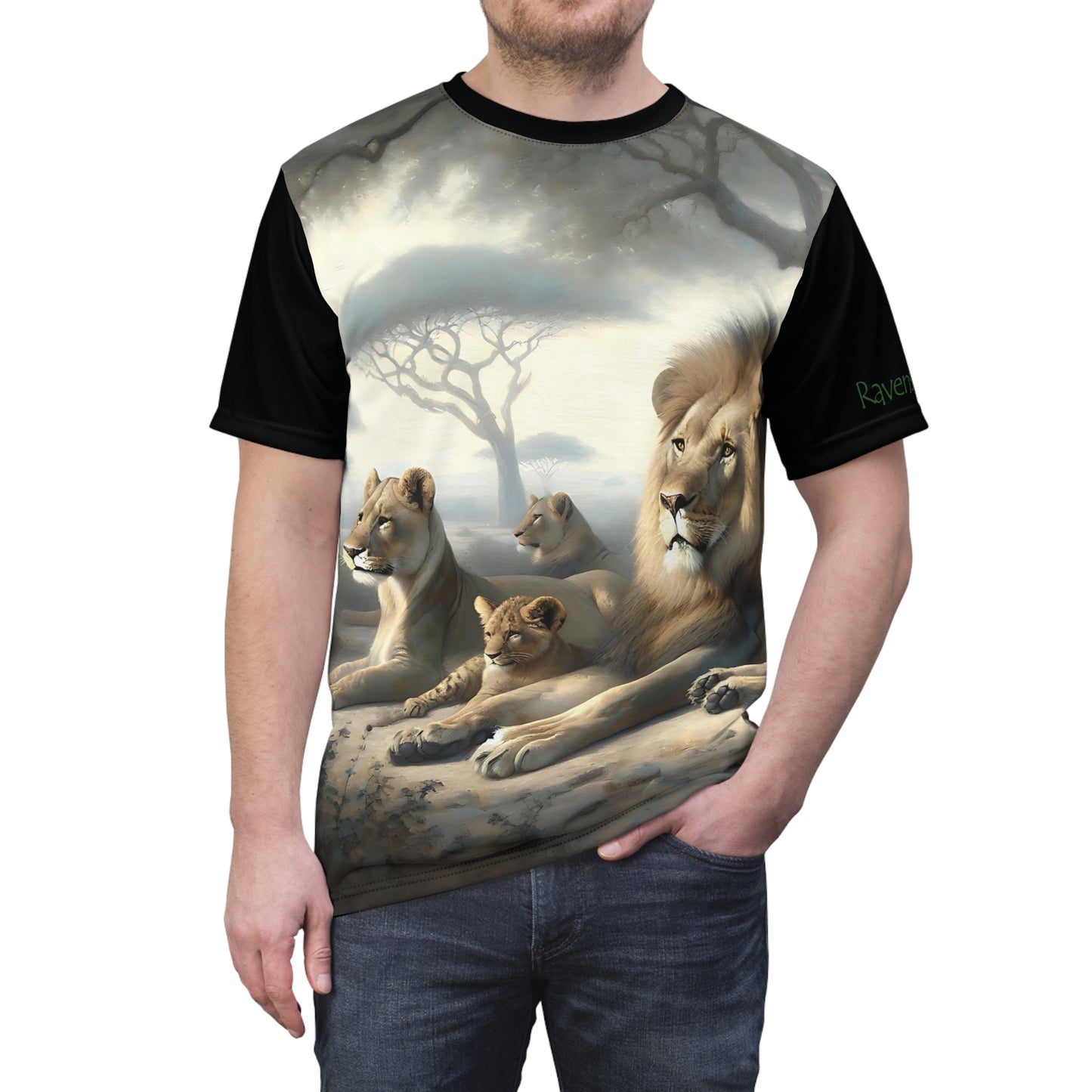 Lion's Pride Art Tee | Colorful Unisex Cut & Sew T-Shirt, Wildlife Apparel, Unique Graphic Tee, Birthday Gift
