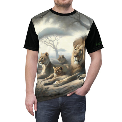 Lion's Pride Art Tee | Colorful Unisex Cut & Sew T-Shirt, Wildlife Apparel, Unique Graphic Tee, Birthday Gift