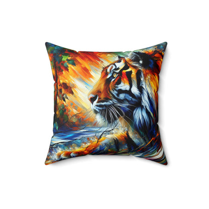 Tiger Focus - Square Pillow