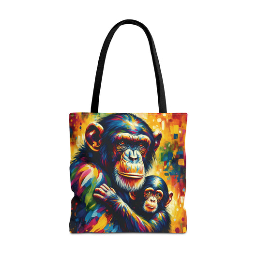 Chimpanzee with Baby Chimp - Tote Bag