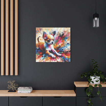 Chihuahua Mayhem Expressionist Canvas Art Print