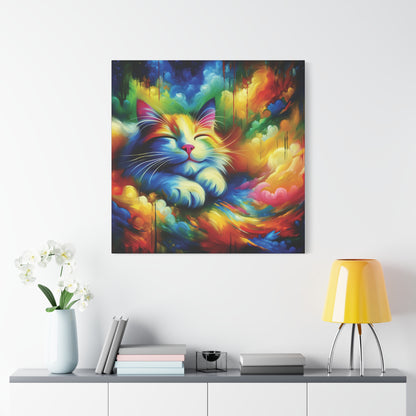 Canvas Wall Art - Blissful Calico - Modern Expressionist Art Style