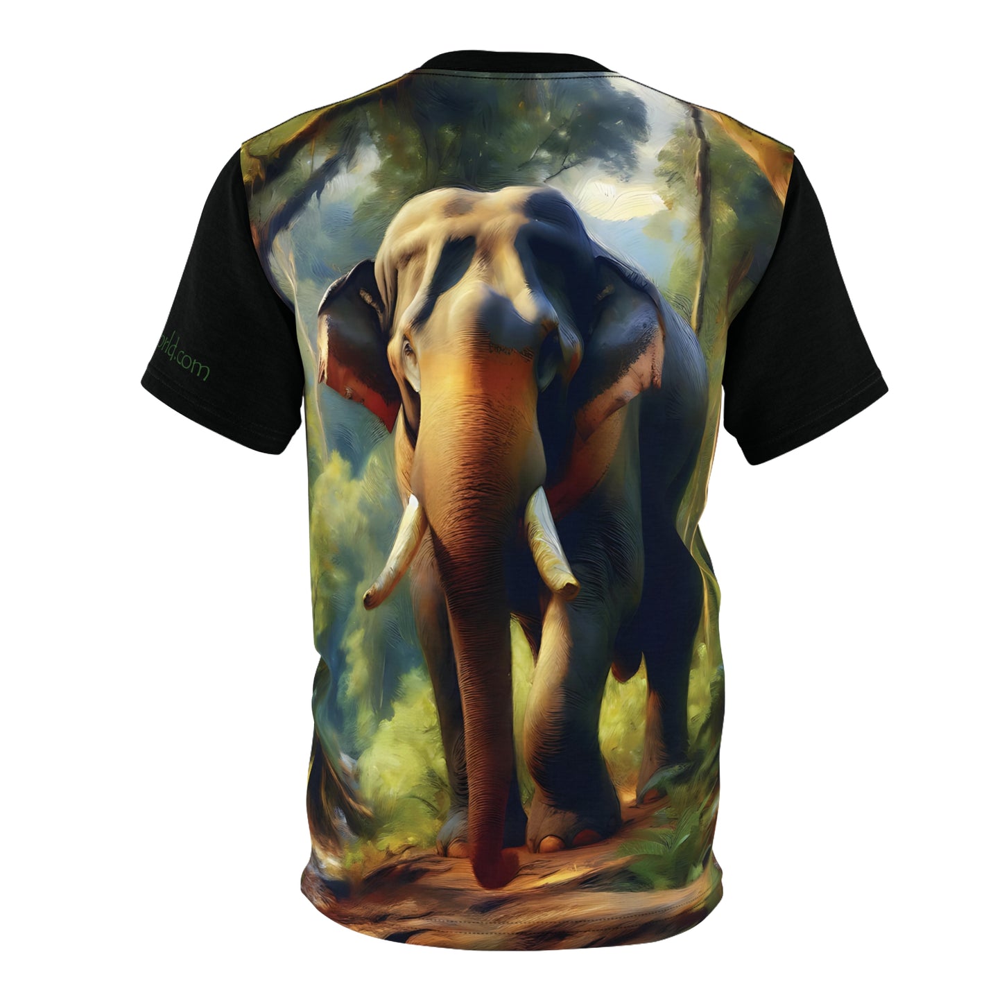 Asiatic Bull Elephant Vibrant Art Tee | Colorful Unisex Cut & Sew T-Shirt, Wildlife Apparel, Unique Graphic Tee, Birthday Gift