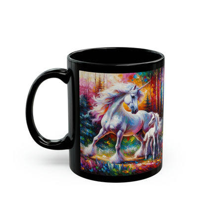 Unicorn Dad Meets His Daughter - Black Mugs (11oz, 15oz)