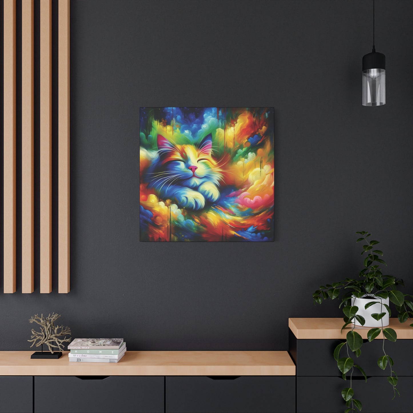 Canvas Wall Art - Blissful Calico - Modern Expressionist Art Style