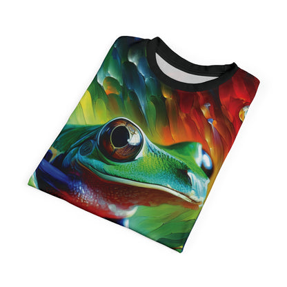 Treefrog Swirl Art Tee | Colorful Unisex Cut & Sew T-Shirt, Wildlife Apparel, Unique Graphic Tee