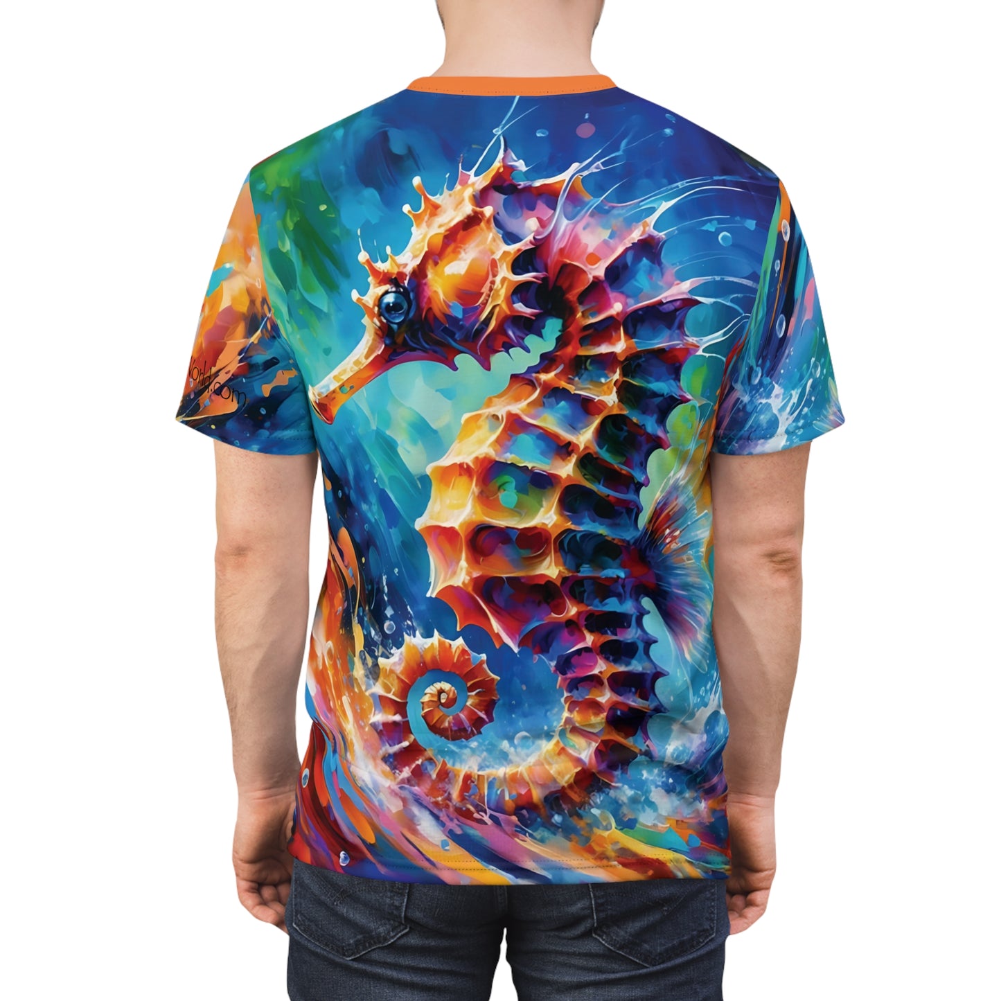 Expressionist Seahorse Unisex Cut & Sew All Over Print Tee