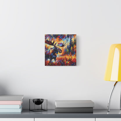 Sunset Moose Expressionist Canvas Art Print