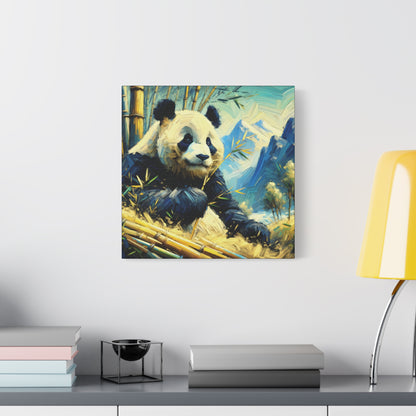 Canvas Wall Art - Giant Panda in Bamboo Forest, Contemporary Impressionist Style Print