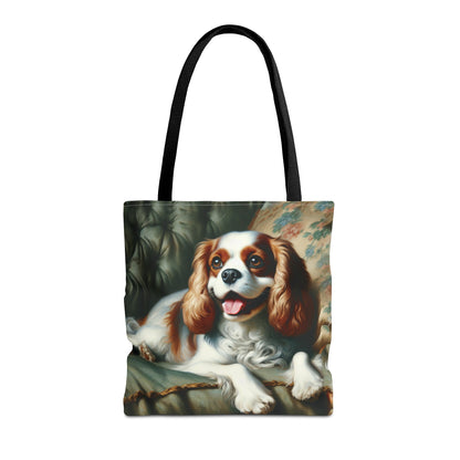 Cavalier King Charles Spaniel on Sofa - Tote Bag