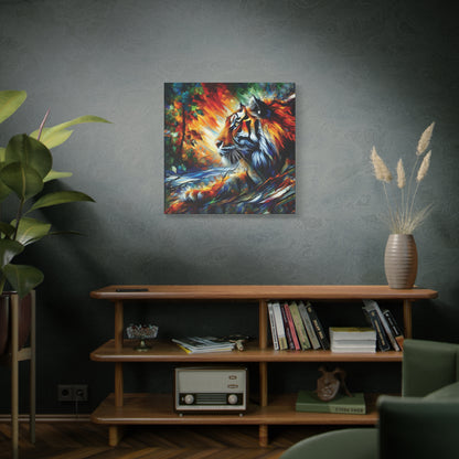 Tiger Art Print - Tiger Focus Expressionist Canvas Wall Art