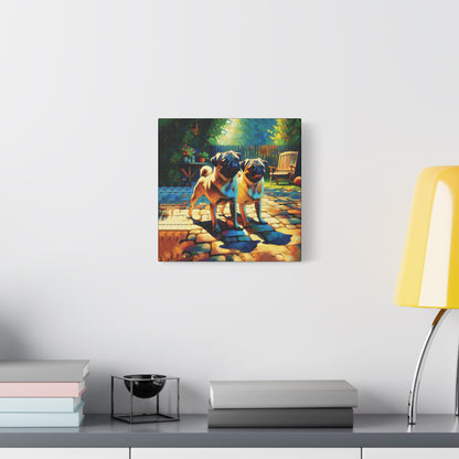 Fawn Pugs Expressionist Canvas Art Print