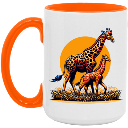 Giraffes with Sun Graphic - Mugs