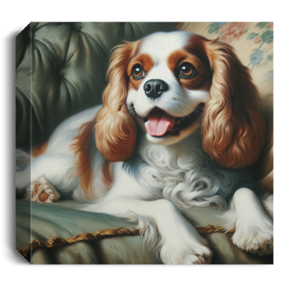 Cavalier King Charles Spaniel on Sofa - Canvas Art Prints