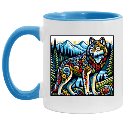 Folk Art Wolf - Mugs