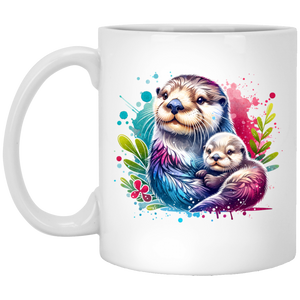 Sea Otter Mom and Baby Mugs