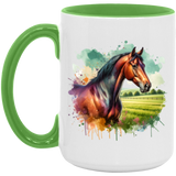 Bay Horse with Field Mugs