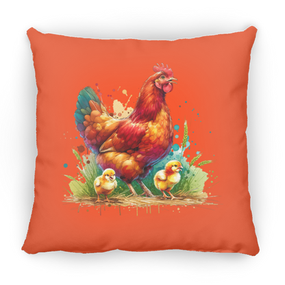 Rhode Island Red Hen with Chicks - Pillows