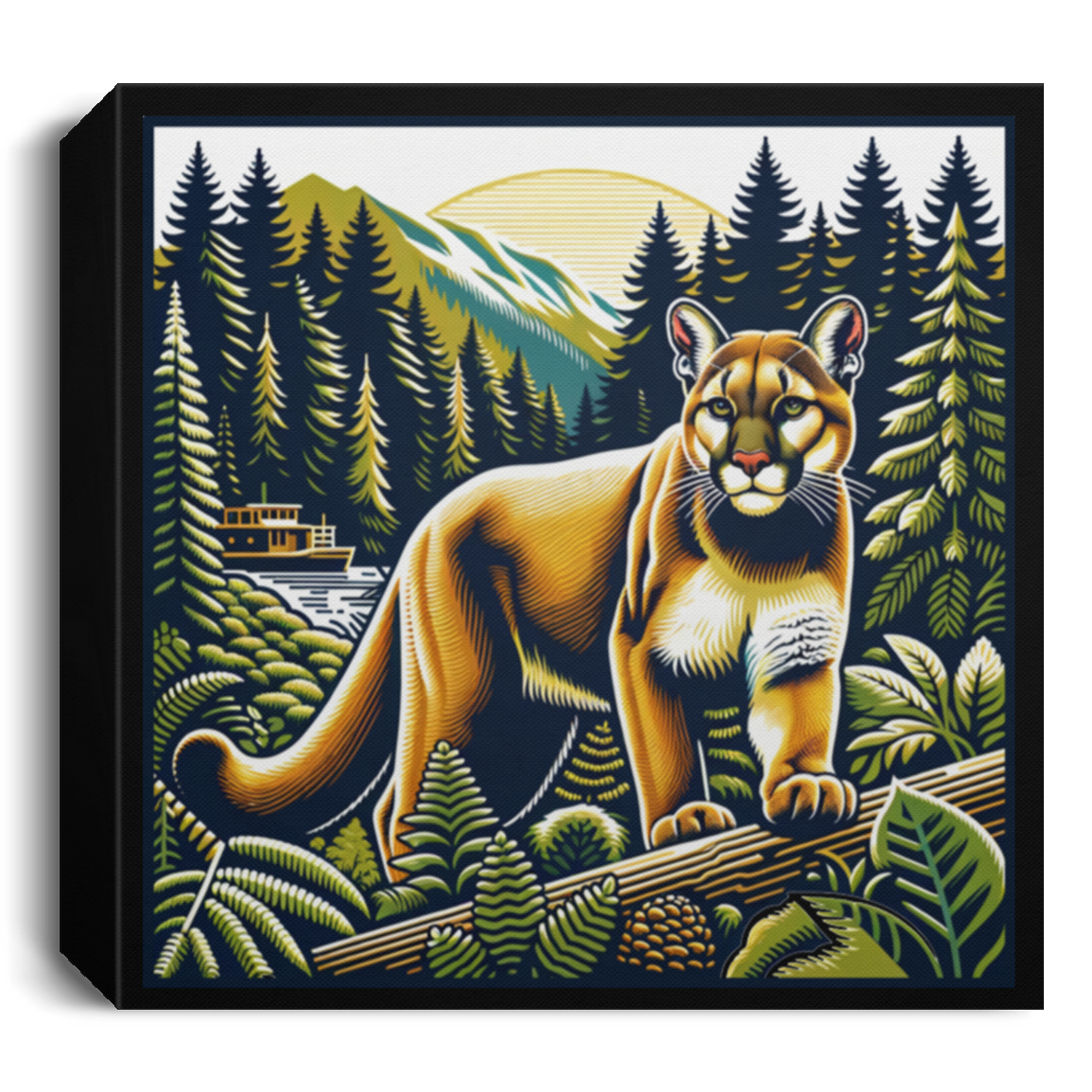 Cougar Vintage Style - Canvas Art Prints