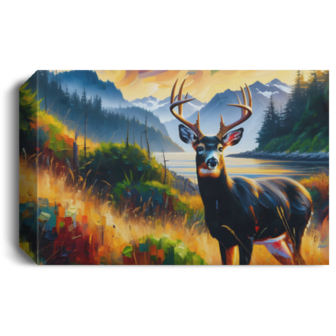 Black Tail Buck in Olympic National Park - Canvas Art Prints