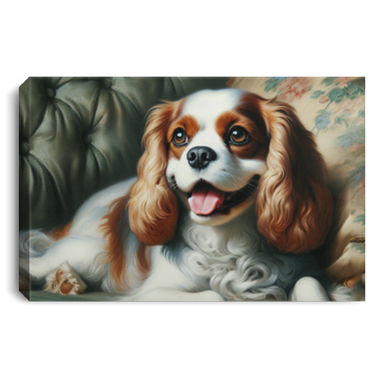 Cavalier King Charles Spaniel on Sofa - Canvas Art Prints