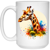 Giraffe Circle Watercolor Mugs